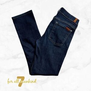 7 For All Mankind Modern Straight Jeans - Dark Indigo Wash - Women's size 28